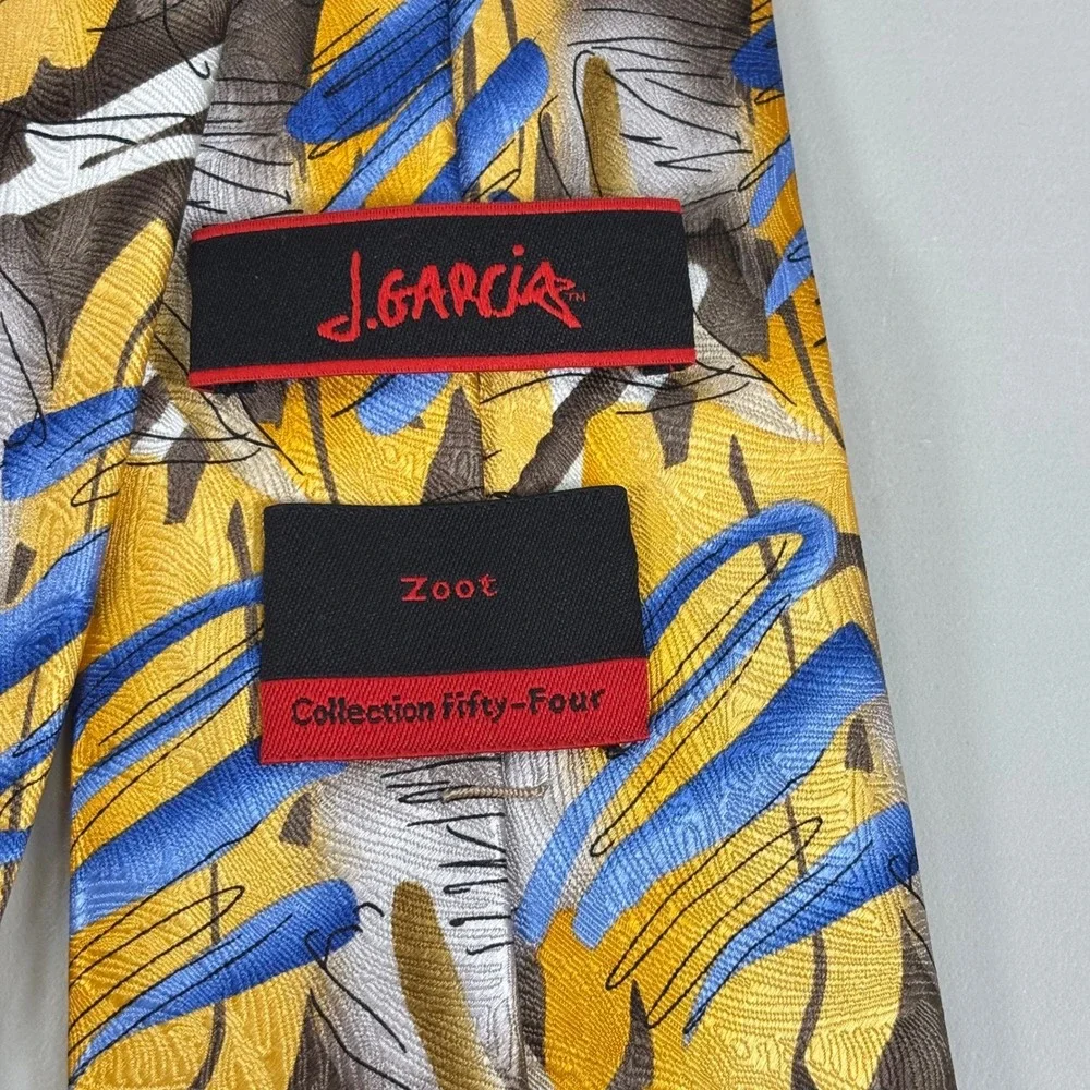 J.‎ Garcia Men's Zoot Collection Fifty-Four Abstract Silk Tie Yellow Blue